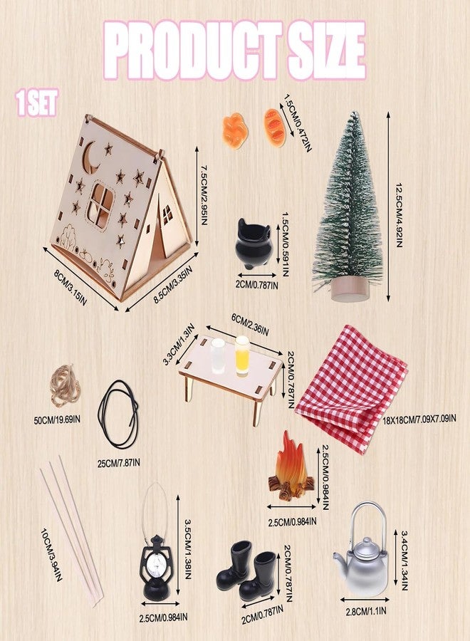 أثاث بيت الدمى، مجموعة مشهد خارجي مصغر لبيت الدمى في عيد الميلاد، تتضمن خيمة لإكسسوارات وأثاث بيت الدمى، هدية مثالية لمعظم الأعمار - Image 2